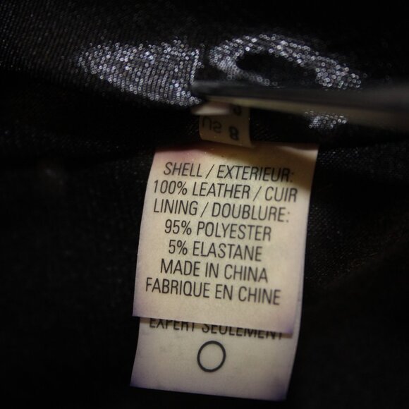 Elie Tahari Dress Sz 8 Black Sleeveless Zipper 100% Leather Poly Bodycon Dress - Picture 13 of 16